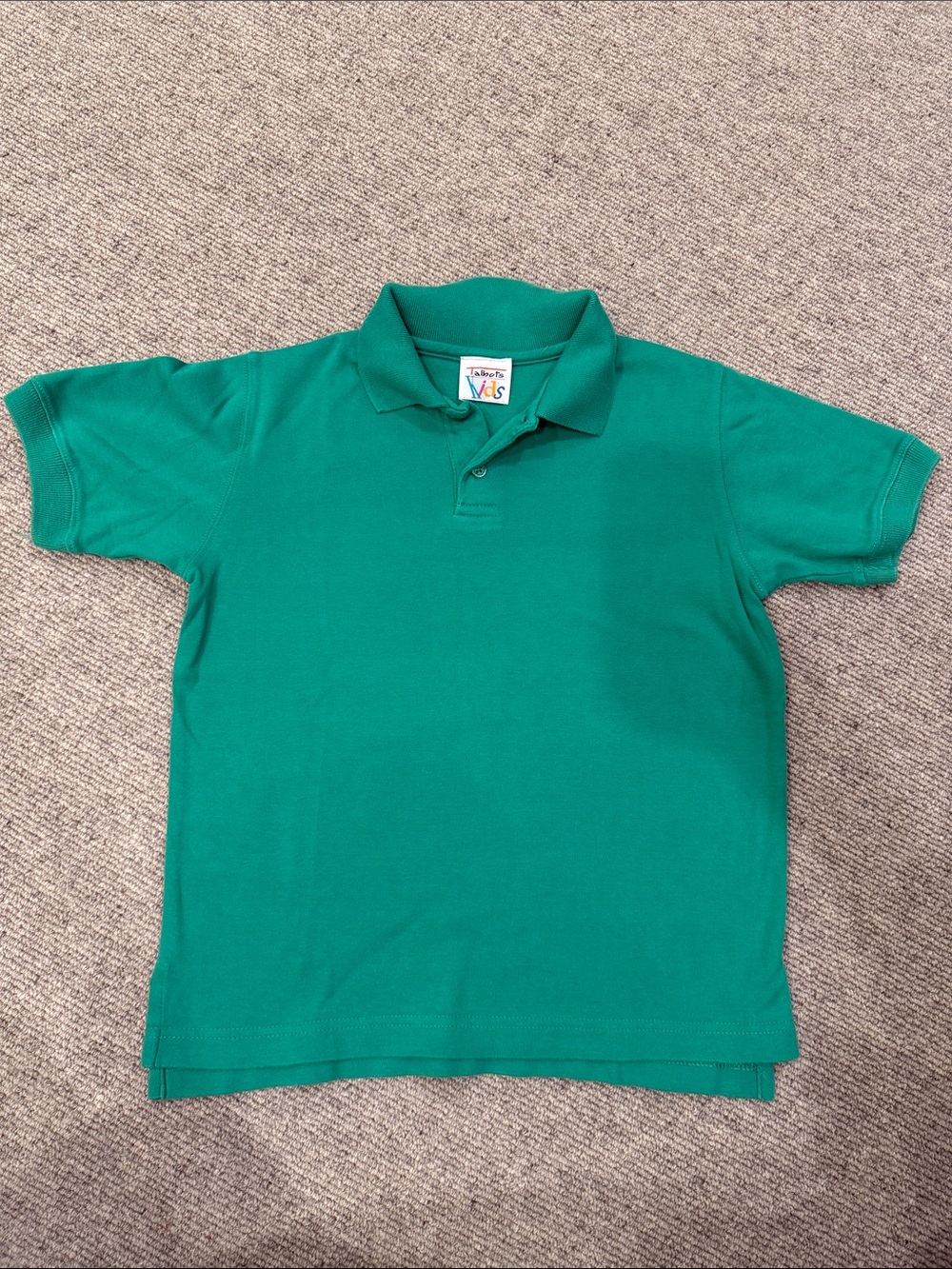 TALBOTS KIDS KELLY GREEN, SHORT SLEEVED, COTTON POLO SHIRT- SIZE SMALL - Picture 1 of 7